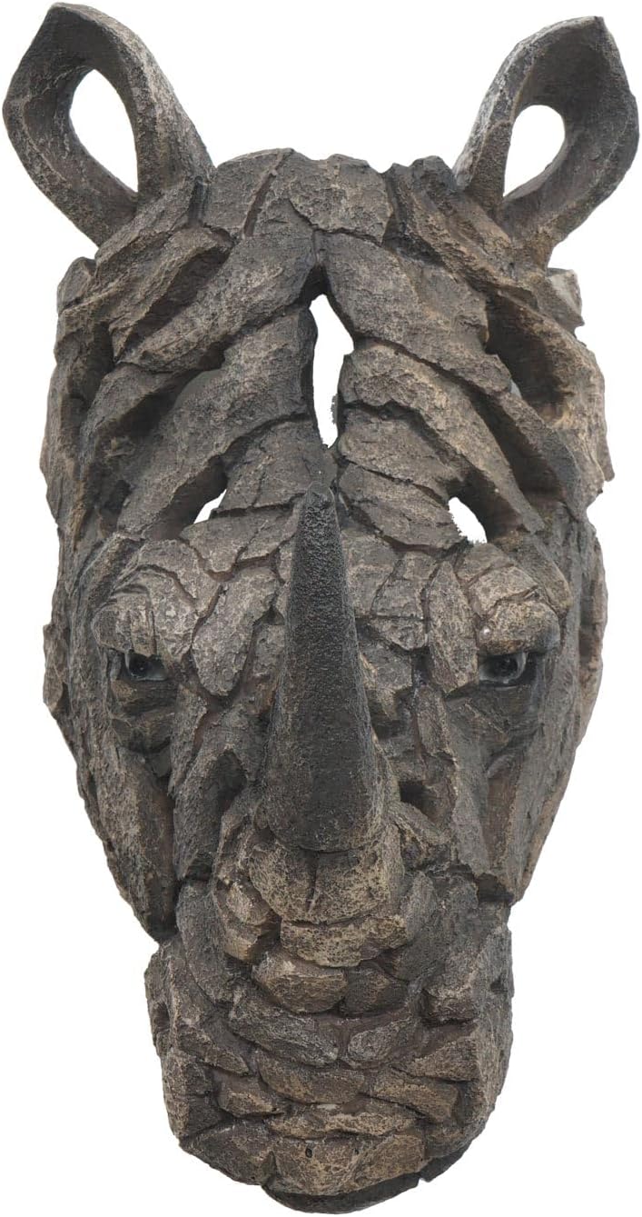 Deko Schädel HWC-H41, Wanddeko Kopf Trophäe, Polyresin Indoor Outdoor - Nashornkopf 26cm, Nashornkop
