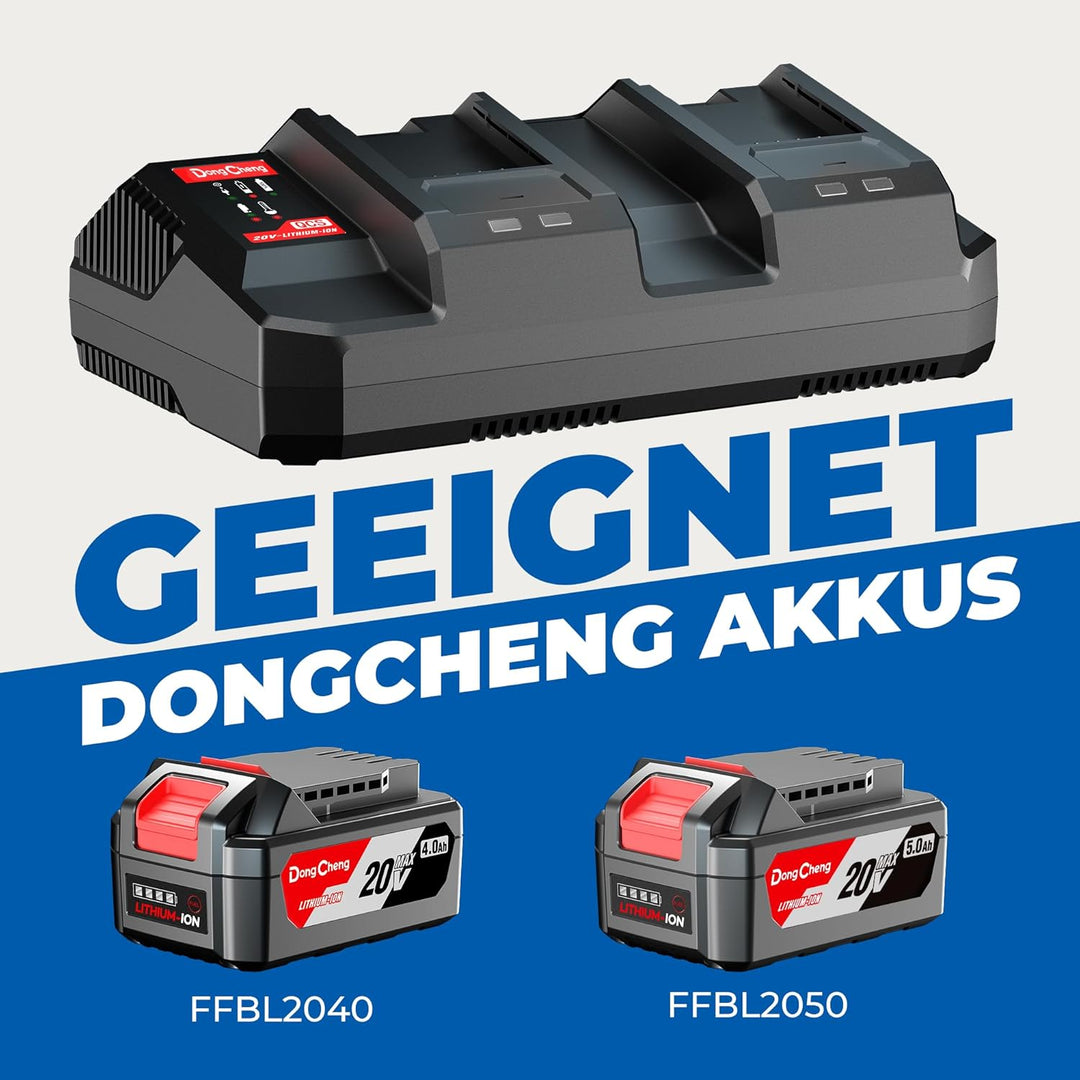 Dongcheng 18V (40V MAX) Lithium-Ionen-Akku-Doppel-Ladegerät, 1 Stunde Schnellladung, Modellnummer FF