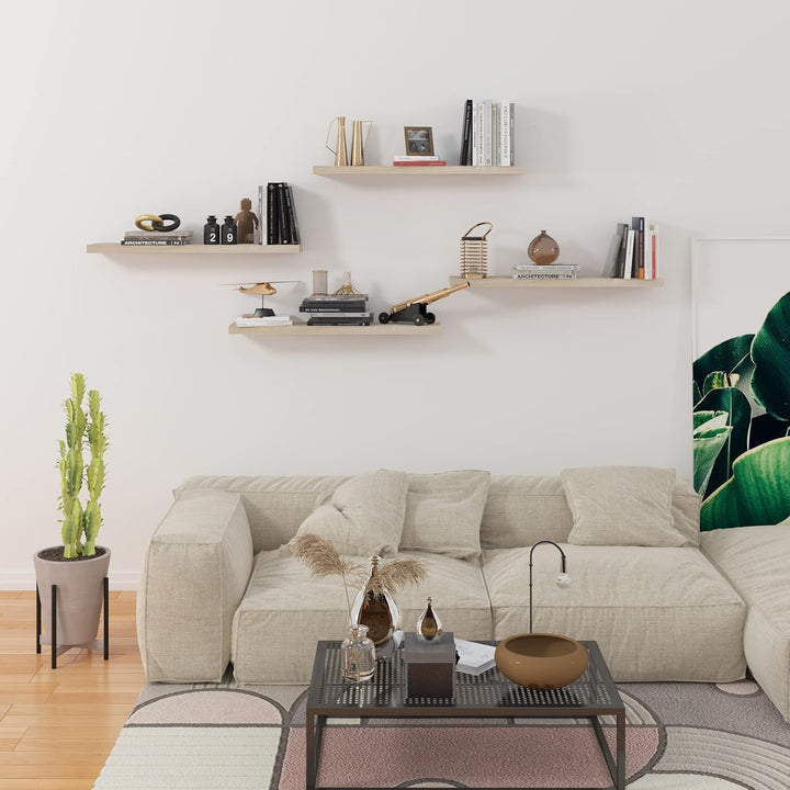 EUGAD Wandregal, Regal Wand 4er Set, Wandboard für Wohnzimmer, Küche, Badezimmer, Bücher/DVD/CD/Bild