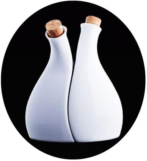 Topkapi Öl & Essig 350.666 – weisses Hart-Porzellan Öl & Essig Set Isabella, Handgefertigt, Höhe 15