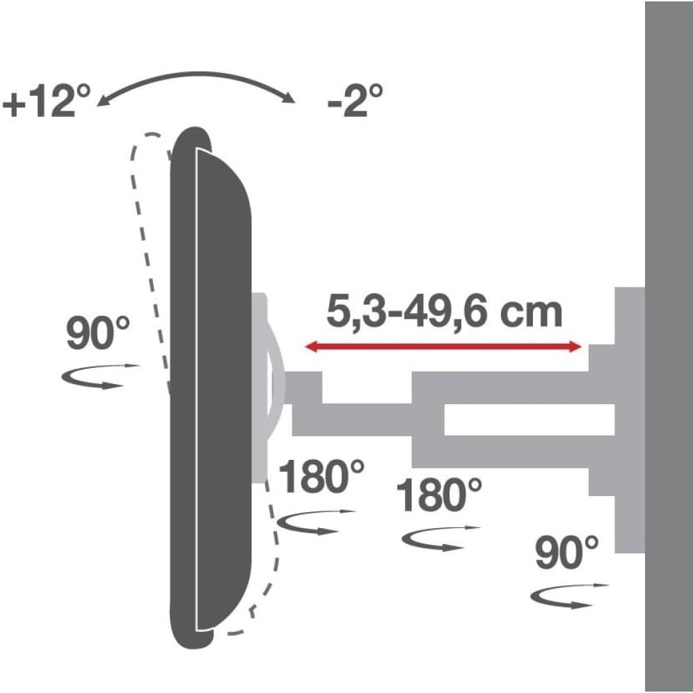 Slim Support Lcd/Led 40-80" Black 40"-80" fino a 496 mm Schwarz, 40"-80" fino a 496 mm Schwarz