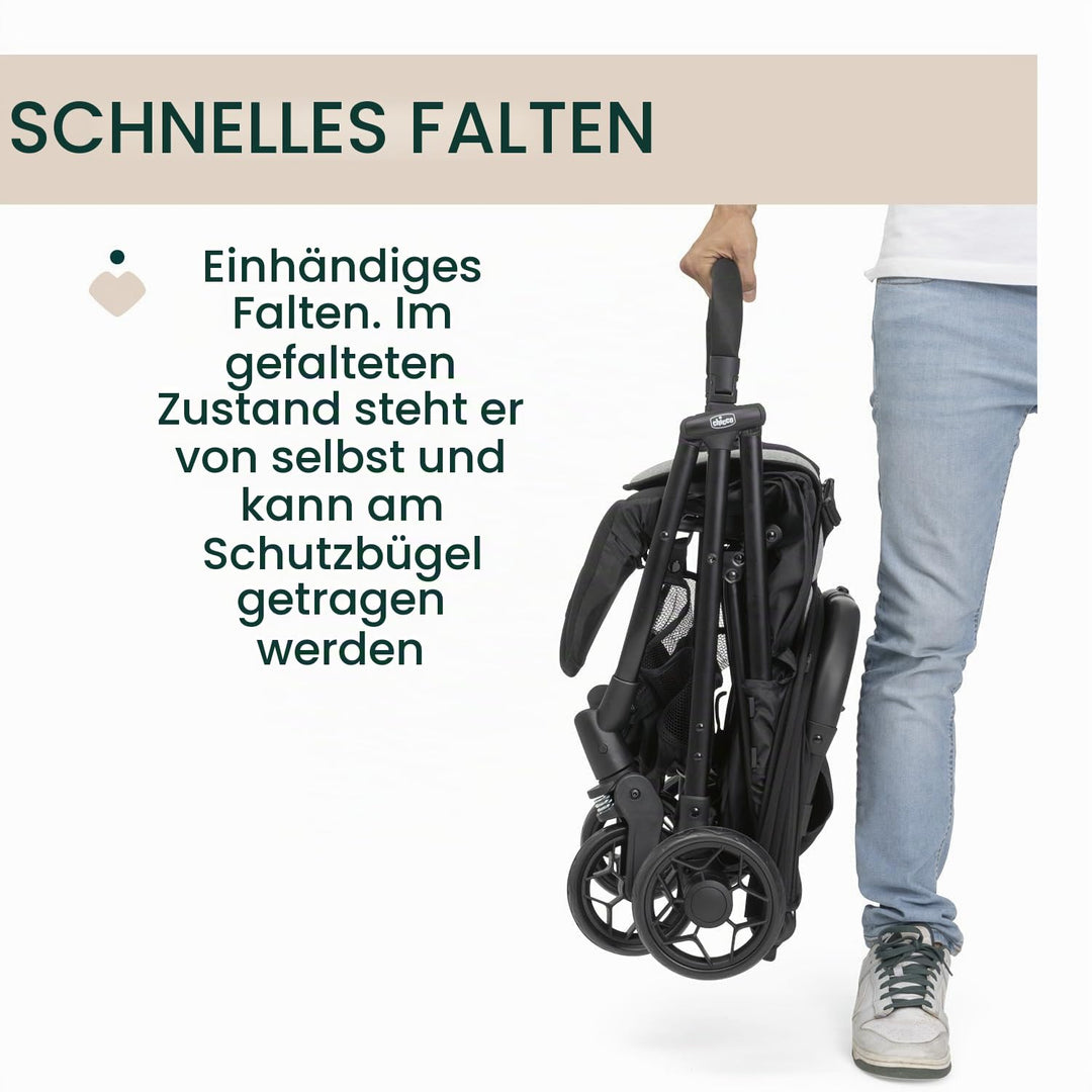 Chicco Kinderwagen Taormina, Ab Geburt bis 22 Kg, Praktisch und leicht, Zusammenklappbarer Buggy, Ki