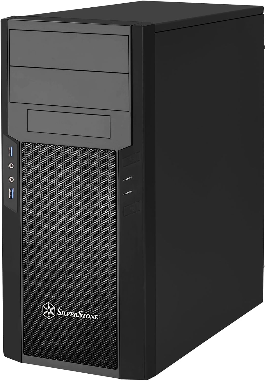 SilverStone SST-PS13B - Precision Midi Tower Gehäuse, Frontblende in Klavierlack-Optik, ATX, schwarz