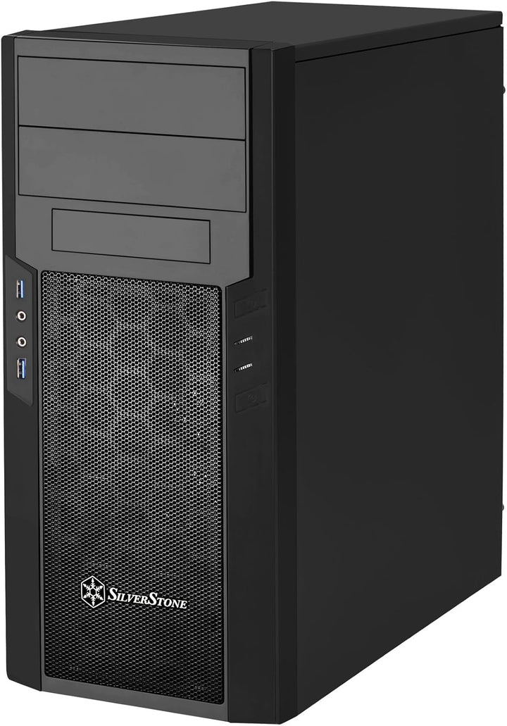 SilverStone SST-PS13B - Precision Midi Tower Gehäuse, Frontblende in Klavierlack-Optik, ATX, schwarz