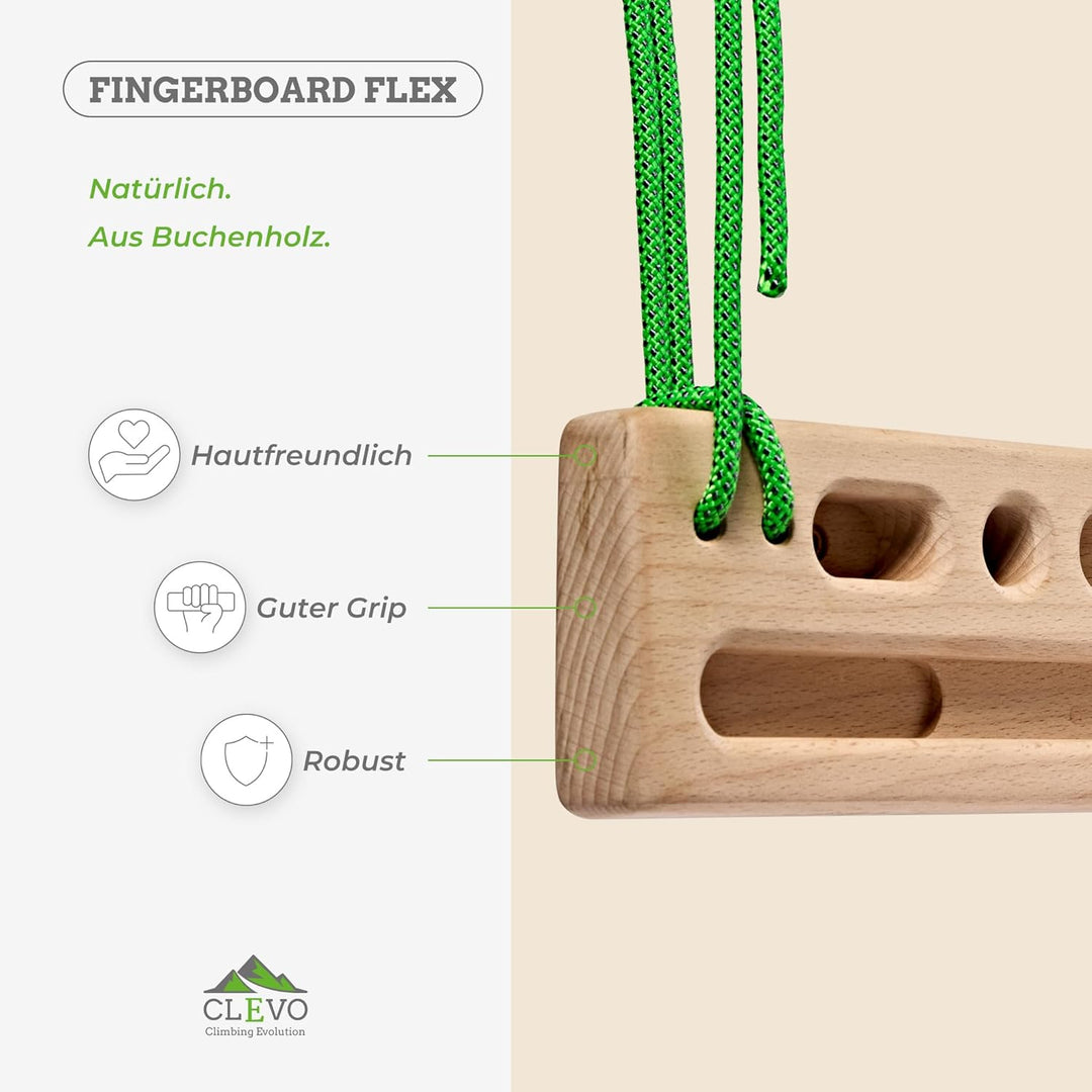 Clevo - Fingerboard Flex Trainingsboard Klettern – Hangboard für Bouldern & Indoor Training – Griffb