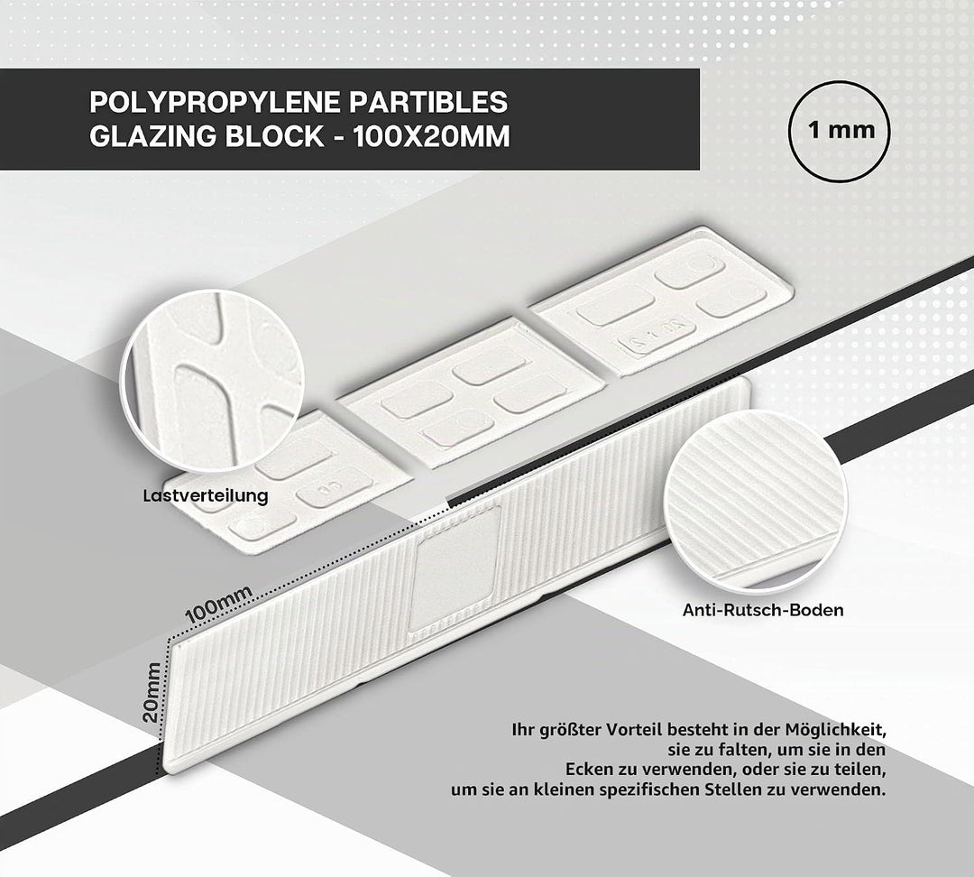 DOJA BARCELONA | 1mm Abstandshalter Kunststoff | Abstandhalter Weiss | PACK 300 | Kunststoffkeile Un