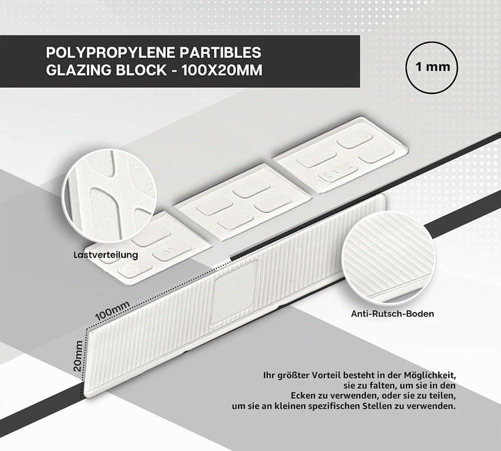 DOJA BARCELONA | 1mm Abstandshalter Kunststoff | Abstandhalter Weiss | PACK 300 | Kunststoffkeile Un