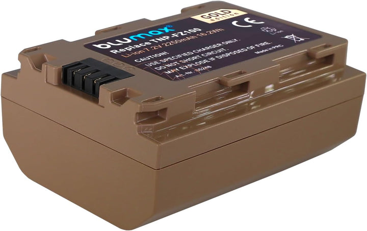 2X Blumax Gold Akku ersetzt Sony NP-FZ100 (2250mAh) mit USB Typ-C Ladebuchse - NTC-Sensor & V1-Gehäu