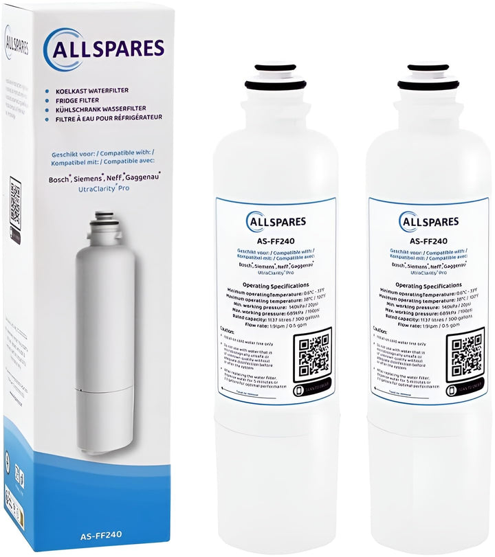 AllSpares Wasserfilter für Kühlschrank Ultra Clarity Pro geeignet für Bosch Siemens Neff 11032518 /