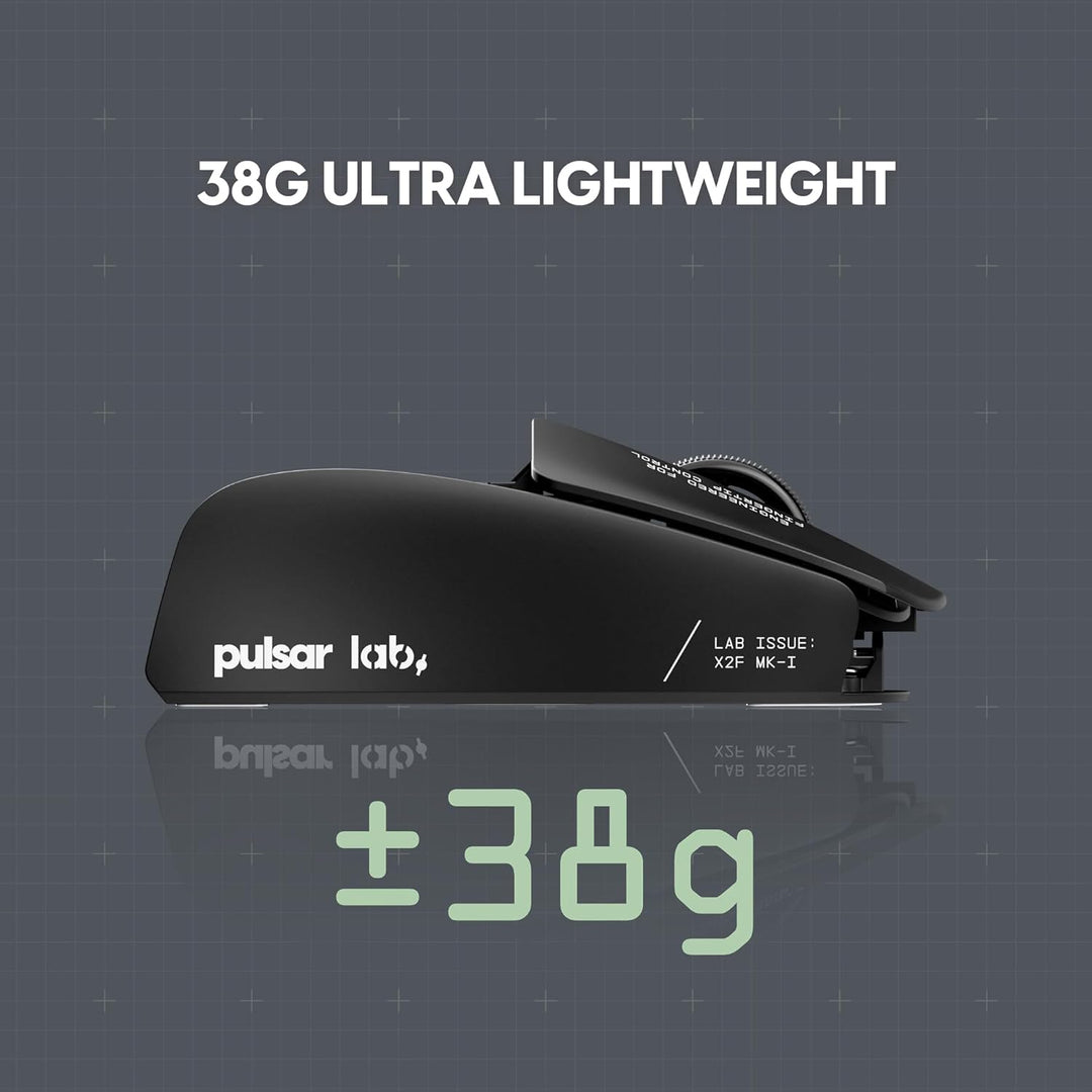 Pulsar Gaming Gears LAB X2F Kabellose Fingerspitzen-Gaming-Maus, Ultraleicht, 38 g, HUANO Blue Pink