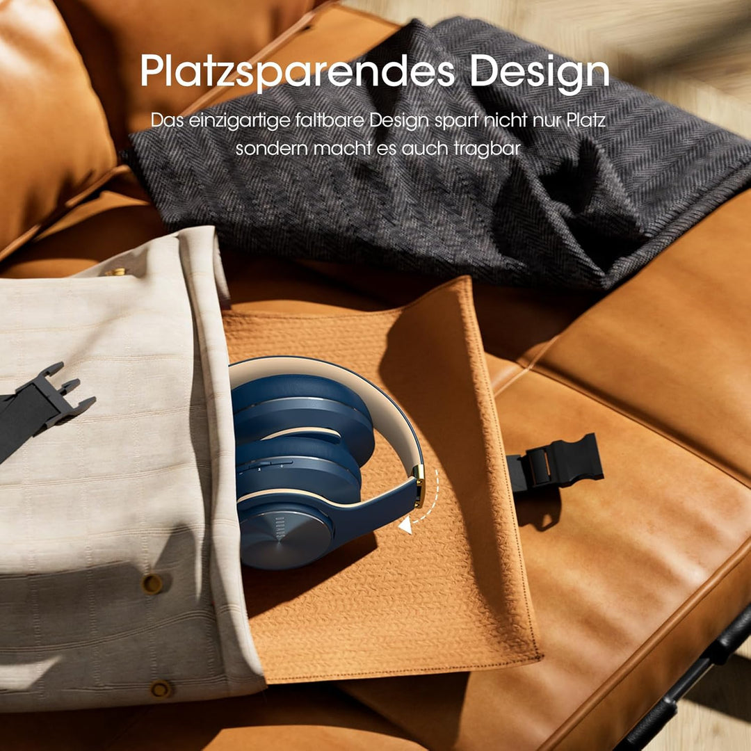 DOQAUS Bluetooth Kopfhörer Over Ear, Bis zu 90 Std Kabellose Kopfhörer mit 3 EQ-Modi, HiFi Stereo Fa