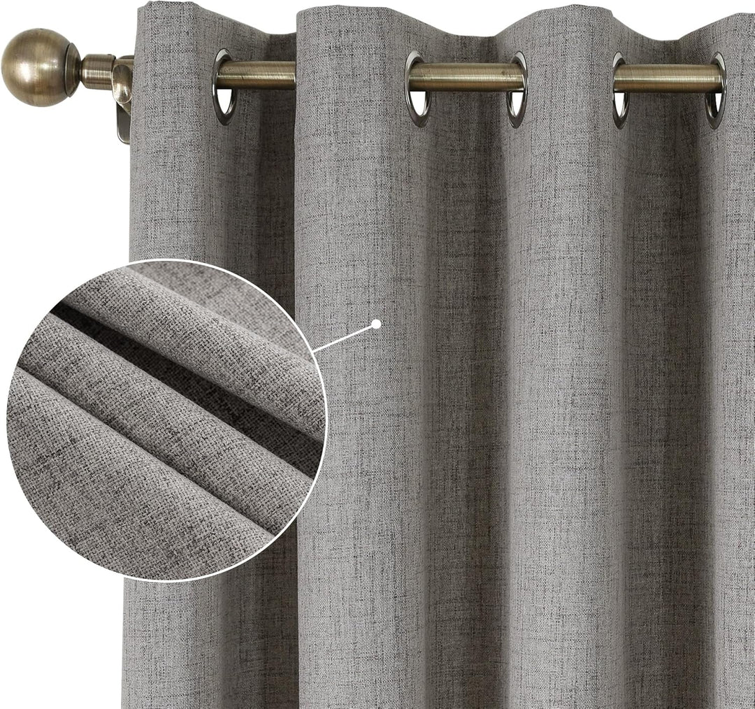 CUCRAF Vorhang Blickdicht Gardinen mit Ösen Hellgrau - 100% Verdunklungsvorhang Ösenschal Vorhänge 2