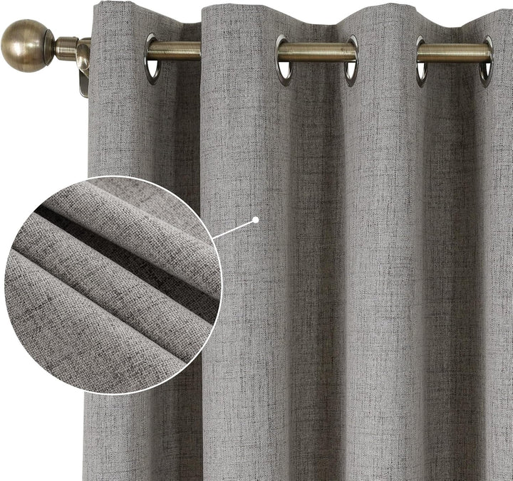 CUCRAF Vorhang Blickdicht Gardinen mit Ösen Hellgrau - 100% Verdunklungsvorhang Ösenschal Vorhänge 2