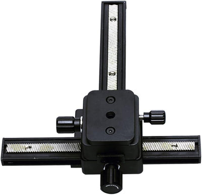 KIWIFOTOS FC-1II Professionelle Einstellschlitten - 4-Wege Makroschiene Focusing Rail Slider mit Arc