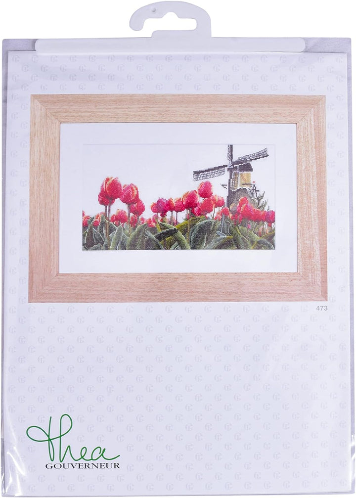 Thea Gouverneur - Kreuzstich-Set - Tulpenfelder - Leinen - 36 Count - Für Erwachsene - 473