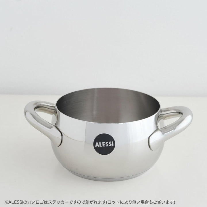 Alessi "MAMI" Kasserolle mit zwei Griffen aus Edelstahl, Silber, 16 cm Silber 16 cm, Silber 16 cm