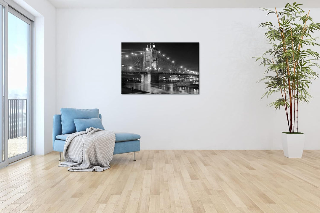 deyoli gigantische Hängebrücke in Ohio Format: 80x60 Effekt: Schwarz&Weiss als Leinwandbild, Motiv f