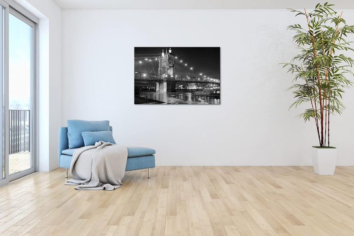 deyoli gigantische Hängebrücke in Ohio Format: 80x60 Effekt: Schwarz&Weiss als Leinwandbild, Motiv f