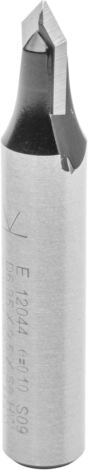 ENT 12044 V-Nutfräser und Schriftenfräser HW, Schaft (S) 8 mm, Durchmesser (D) 6,35 mm, NL 9,5 mm, E
