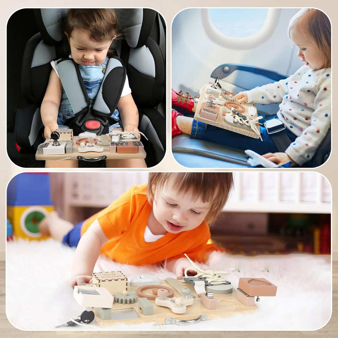 Joyreal Motorikbrett ab 1 2 3 Jahr - Montessori Busy Board Activity Board Motorikboard Montessori Sp