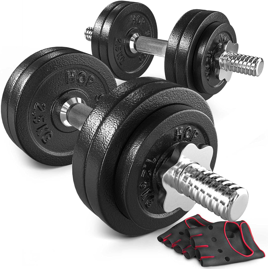 Hop-Sport Guss Kurzhanteln Hantel Set Hanteln 10kg 15kg 20kg 30kg 40kg 60 kg Gewichte 2 x 15 kg, 2 x