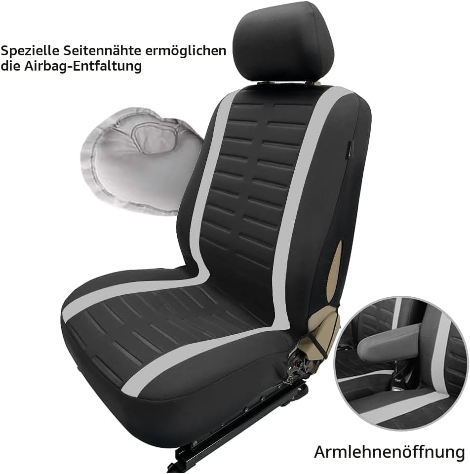 TOYOUN Van-Sitzbezüge, 3D-Streifen-Druck, universelle Passform für die meisten Lieferwagen, LKWs, Vo