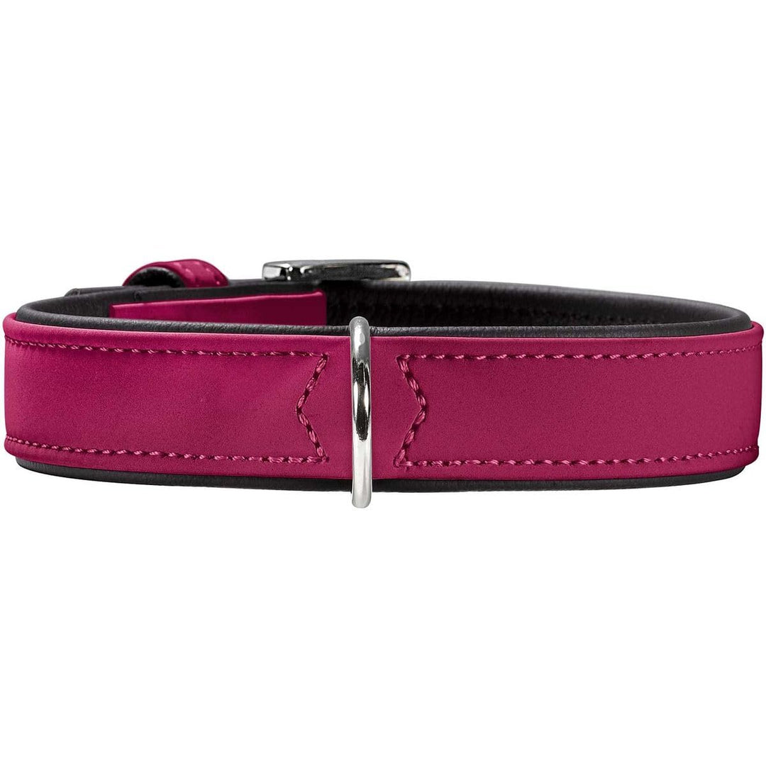 HUNTER SOFTIE Hundehalsband, Kunstleder, samtig, pflegeleicht, 50 (S-M), himbeer himbeer 50 (S-M), h