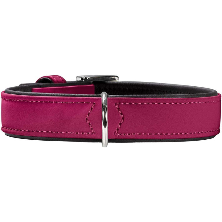 HUNTER SOFTIE Hundehalsband, Kunstleder, samtig, pflegeleicht, 50 (S-M), himbeer himbeer 50 (S-M), h
