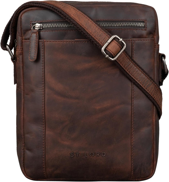 STILORD 'Fox' Herrentasche Leder Vintage Messenger Bag Männer Handtasche klein für 10,1 bis 10,5 Zol