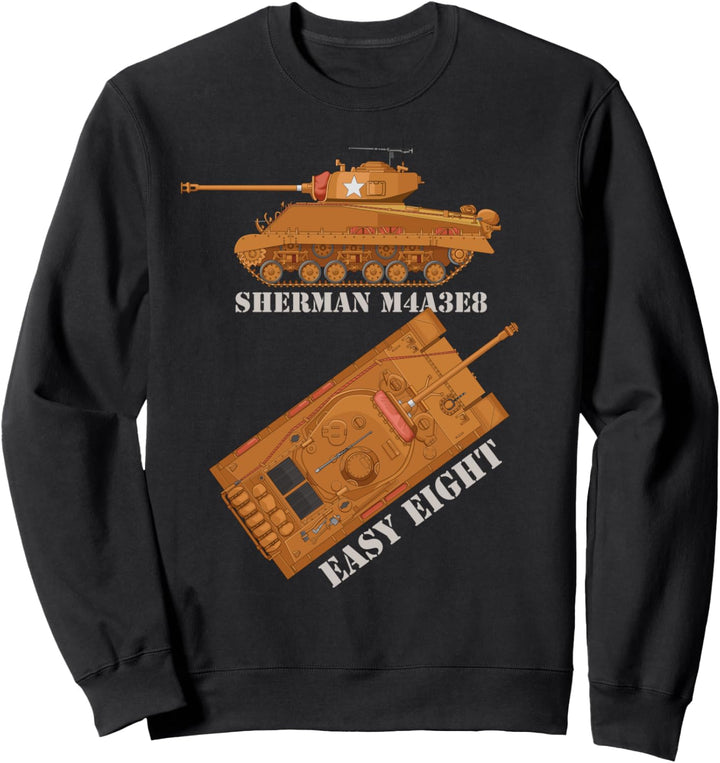 Sherman M4A3E8 Easy Eight Amerikanische WW2 Panzer Diagramm Sweatshirt
