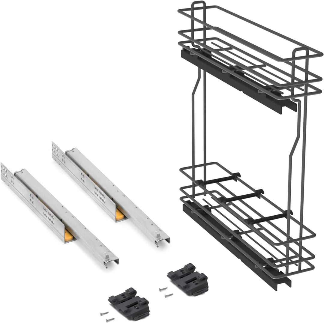 Emuca - Küchenmöbe Ausziehbarer Flaschenhalter, seitlich ausziehbar, sanftem Schliessen,Modul 150mm,
