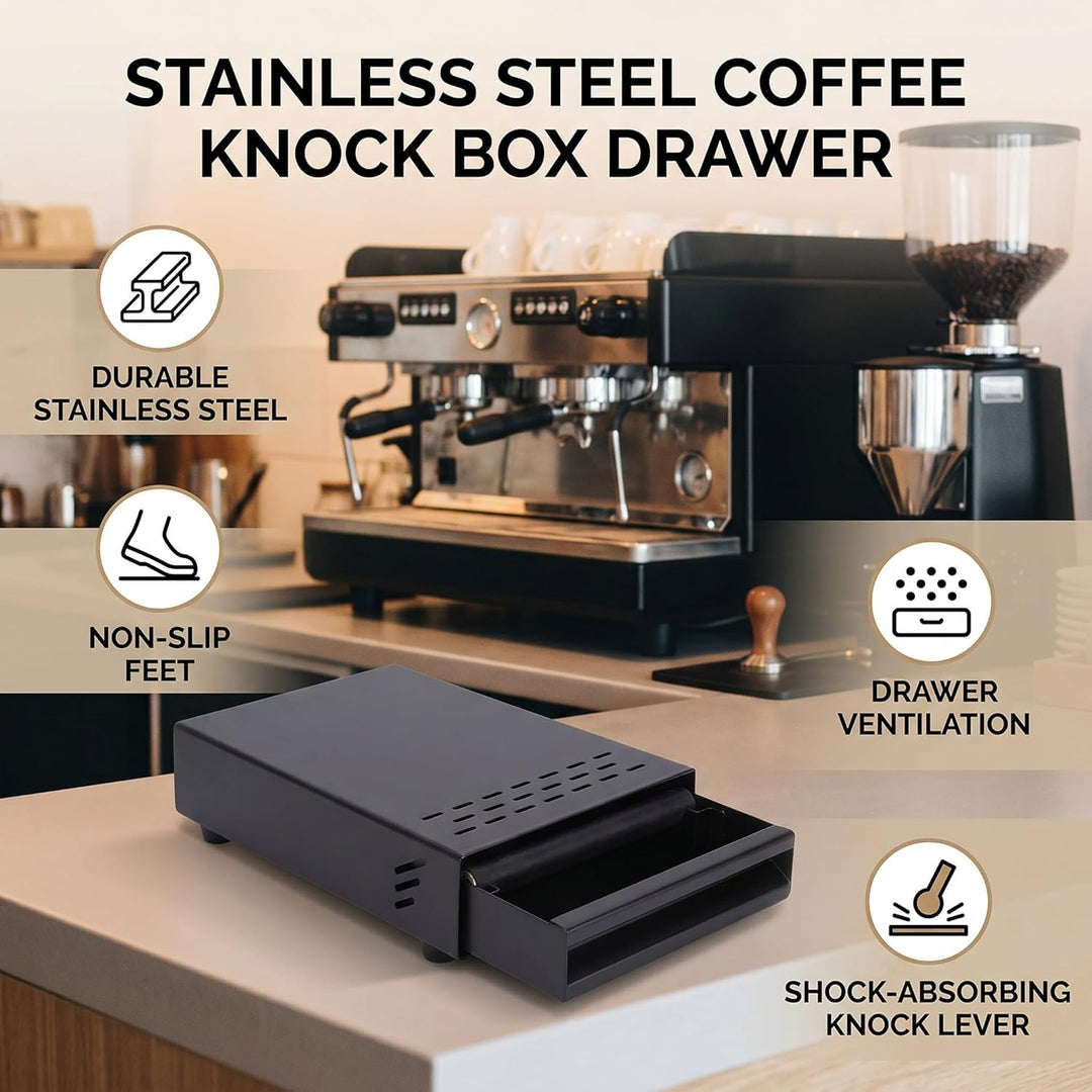 Yosoo Health Gear Kaffee-Klopfbox-Schublade, Espresso-Klopfbox-Schublade, Edelstahl-Kaffeerückstands