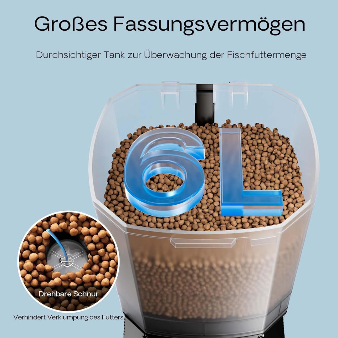 CFF-206 Fischfutterautomat Solar programmierbar 1-6 Fütterungen pro Tag