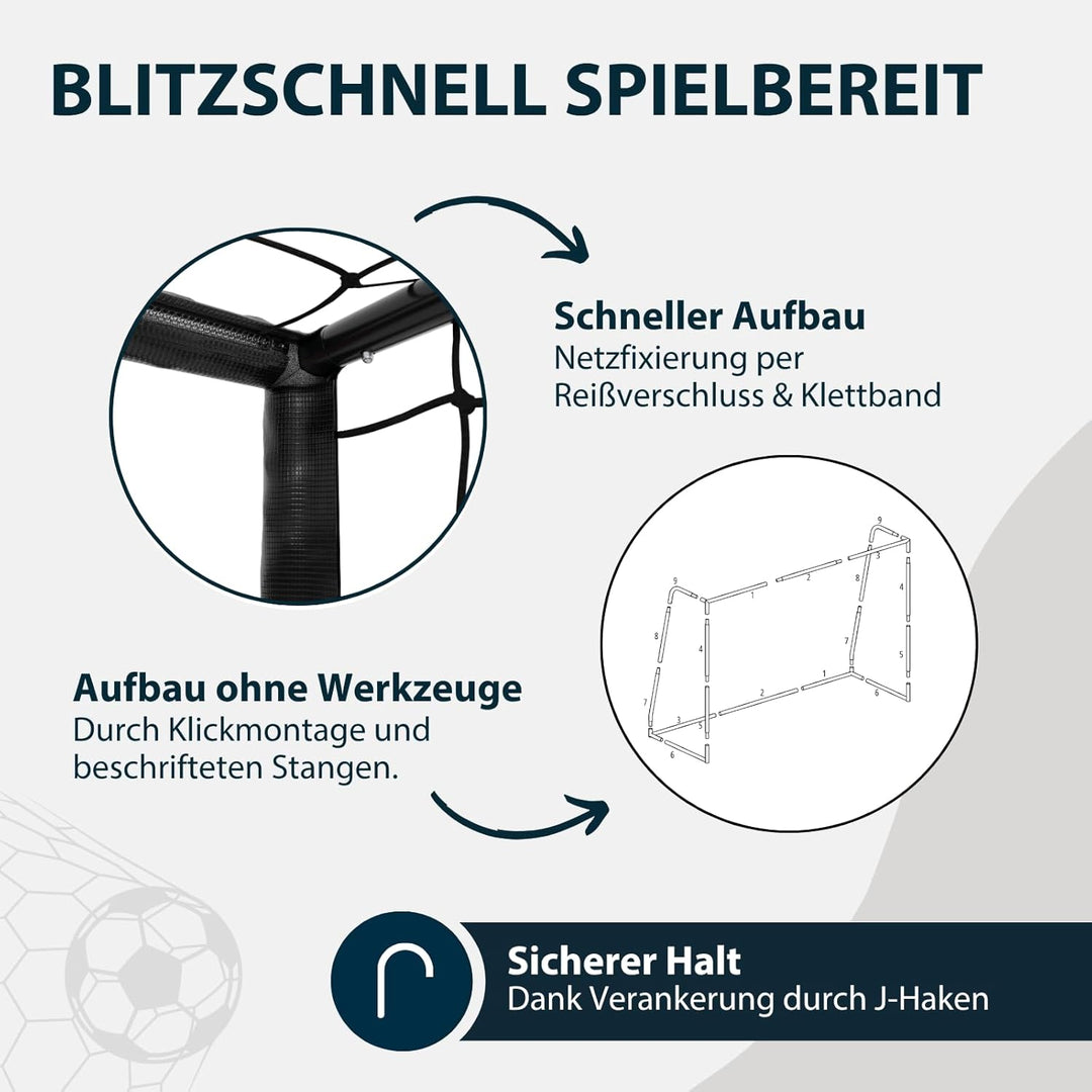 HUDORA Fussballtor Pro Tect Lite – Garten Fussballtor mit Pfosten-Polsterung für den Outdoor Einsatz