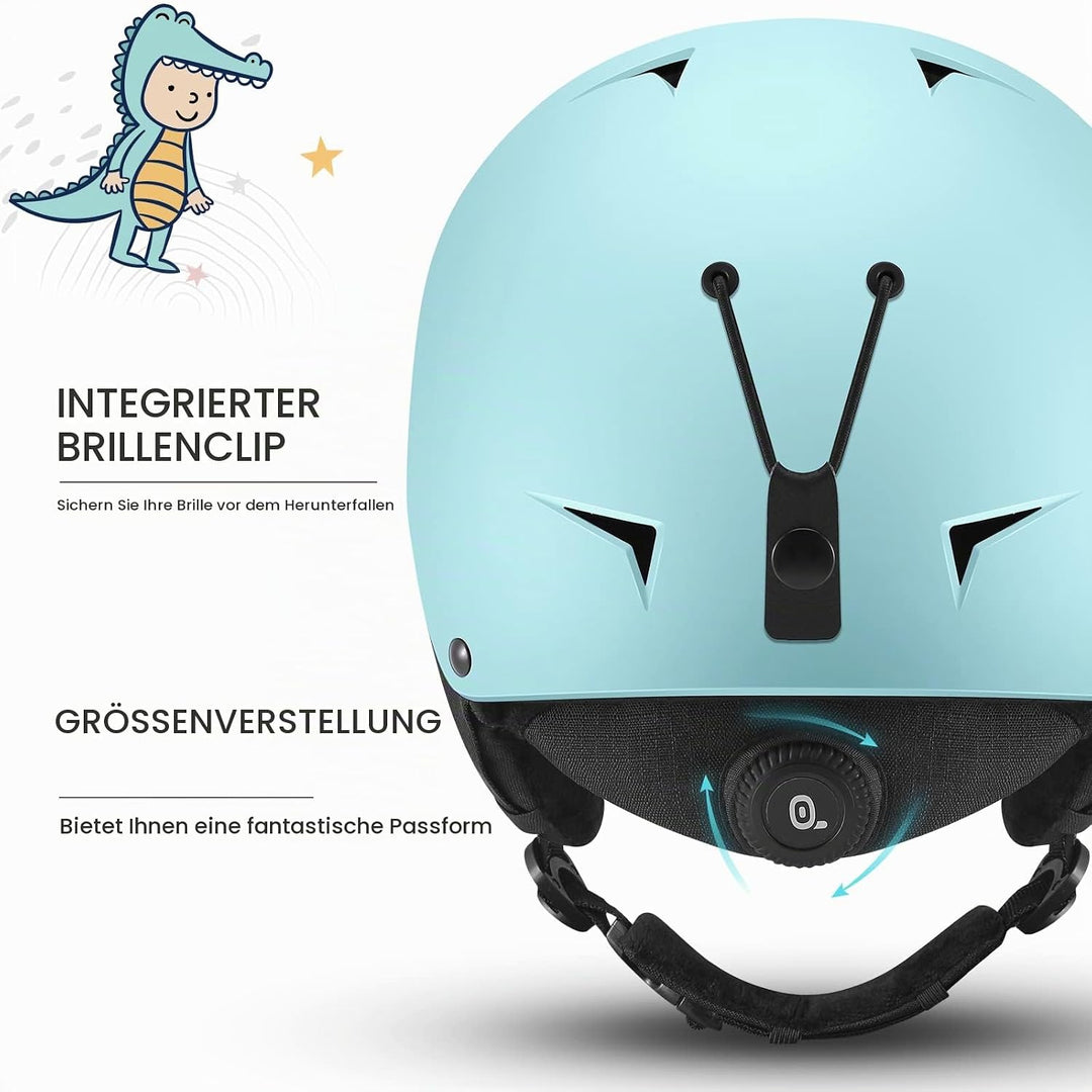 Odoland Kinder Skihelm und Skibrille Set, Snowboardhelm für Jungen und Mädchen, Verstellbar Schneehe
