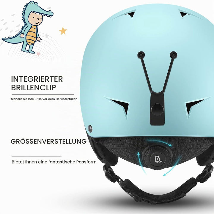 Odoland Kinder Skihelm und Skibrille Set, Snowboardhelm für Jungen und Mädchen, Verstellbar Schneehe