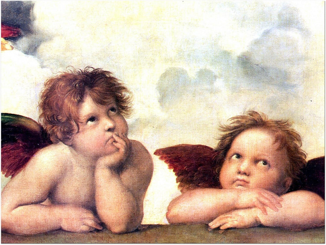 Bilderdepot24 Bild auf Leinwand | Raffael - Engel in 60x50 cm als Wandbild | Wand-deko Dekoration Wo