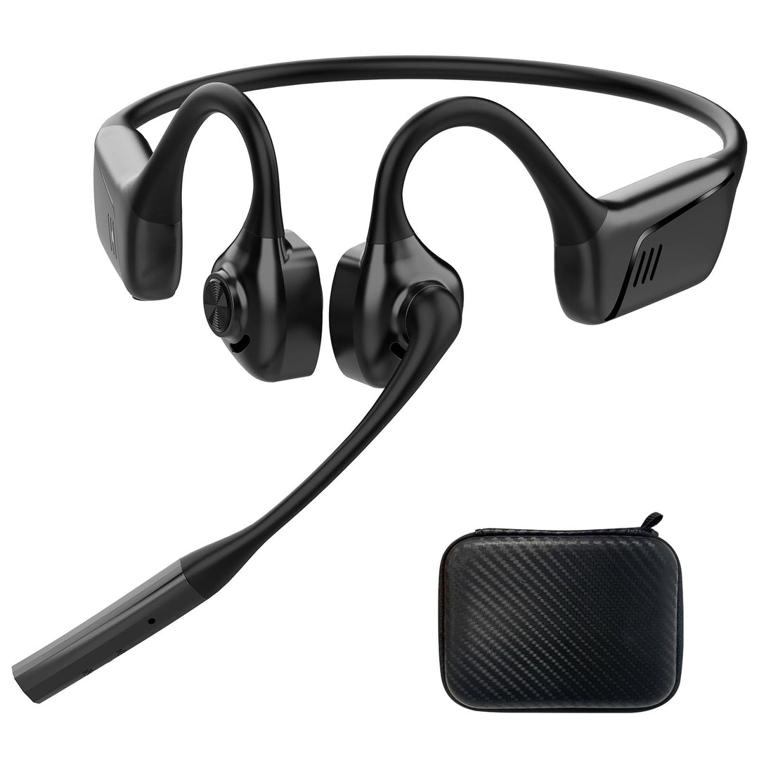 Smof Bluetooth Headset mit Mikrofon, Open-Ear Kopfhörer Bluetooth 5.1 mit Geräuschunterdrückung und