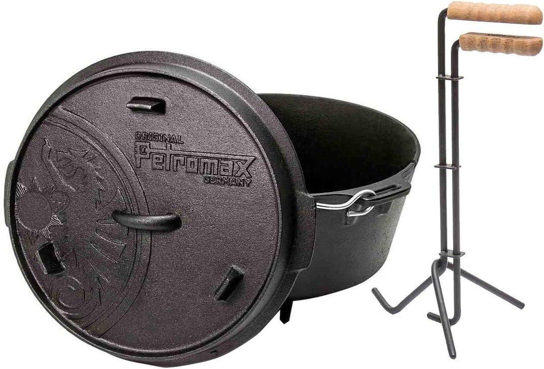 Petromax ft6 Feuertopf mit Füsse Dutch Oven Set inkl. Profi Deckelheber Schmortopf