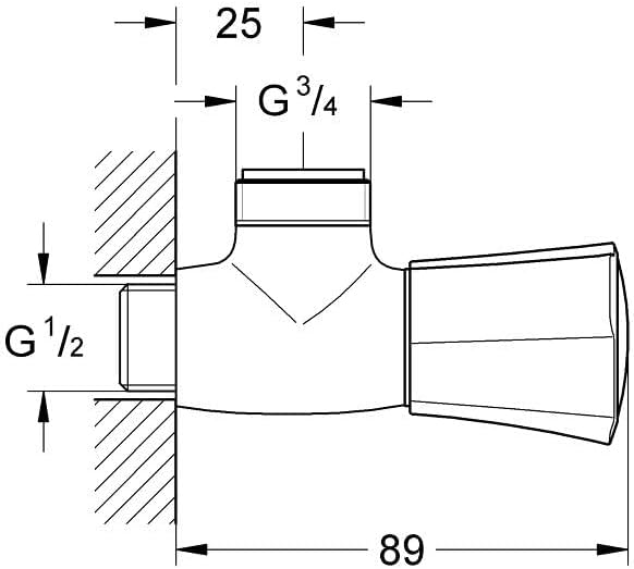 GROHE Costa L Duschventil (universal, Wandmontage, wärmeisoliert, langlebig), chrom, 26010001