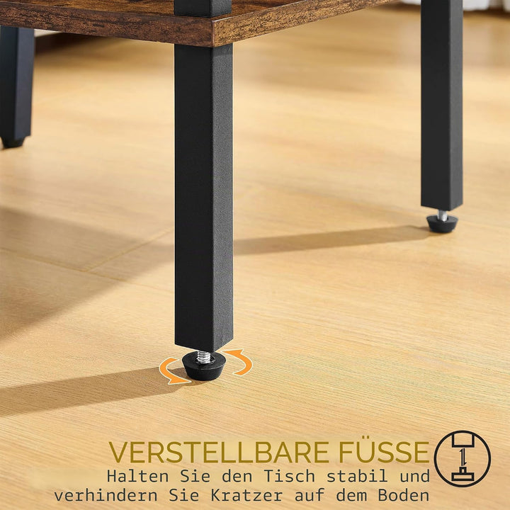 Gewudraw Beistelltisch, Kleiner Tisch, Nachttisch Schmal mit 2 Ebenen, Industriestil, Couchtisch mit