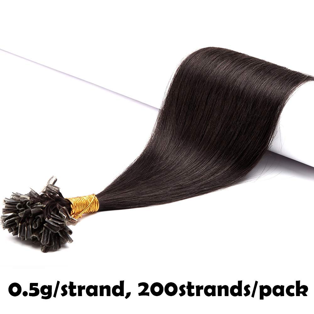 SEGO U Tips Extensions Echthaar Bondings 0.5g/Strähnen Keratin Haarverlängerung Glue 200 Strähnen gl