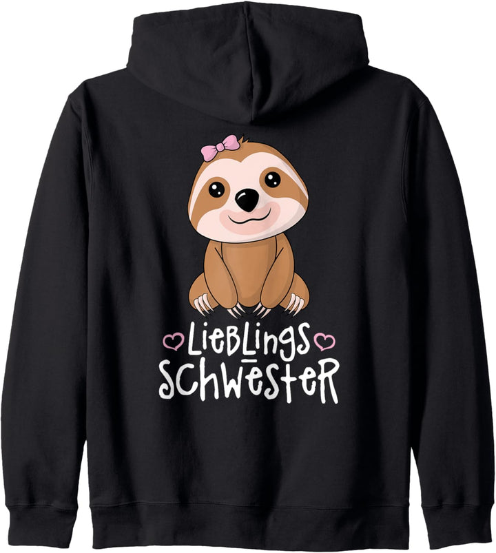 Lieblingsschwester - Beste Schwester Süsses Faultier Geschenk Kapuzenjacke