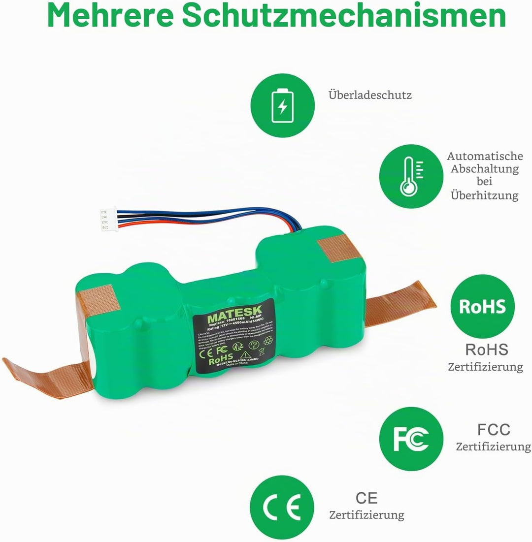 12V 4500mAh DM88 ZJ1517-HFR NI-MH Akku für Ecovacs Deebot 900 700 901 907 600 601 610 902 M88 DE33 D