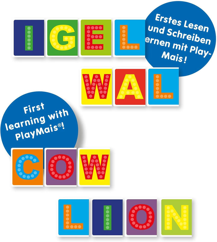 Playmais FUN TO LEARN ABC Bastel-Set für Kinder ab 3 Jahren I Motorik-Spielzeug mit 550 Stück & 14 M