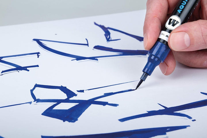 Molotow MO200462 Pump Softliner Aqua, 1 mm, sortiert 6er Etui, primärgelb/zinnoberrot/primärblau/cya
