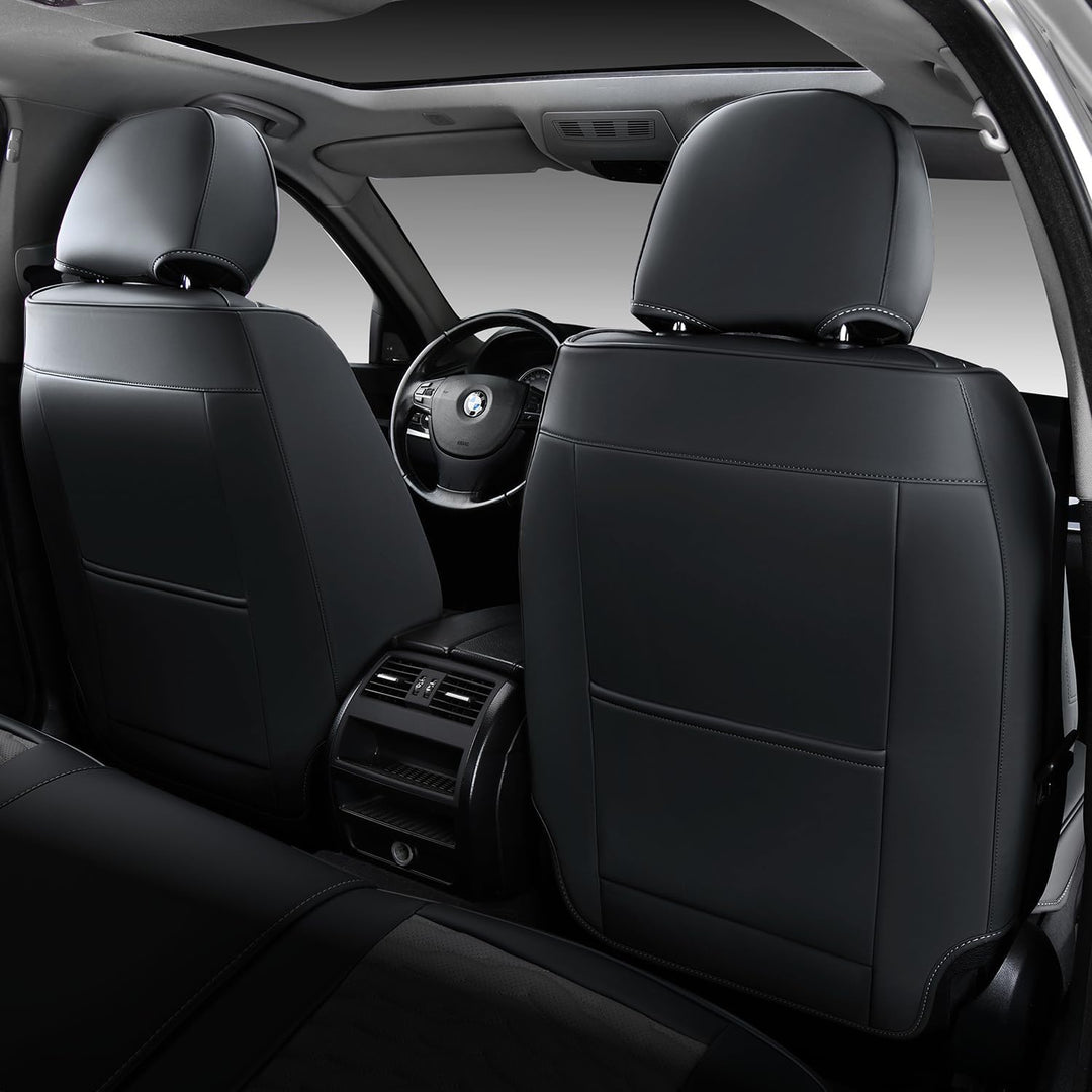 FLORICH Autositzbezüge, Premium Leder Vorder und Rücksitzbezüge, 5 Stück, universelles Auto-Innenaus