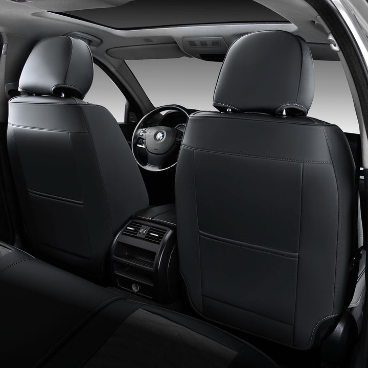 FLORICH Autositzbezüge, Premium Leder Vorder und Rücksitzbezüge, 5 Stück, universelles Auto-Innenaus
