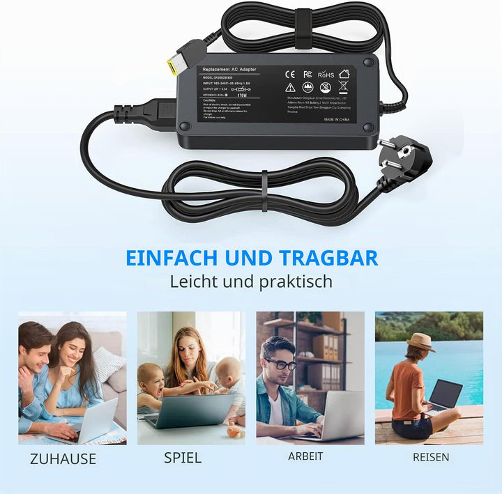 20 V 8,5 A 170 W Adl170nlc3a 4 x 20e50578 45n0113 36200296 Ersatz für Notebook Ladegerät für Lenovo