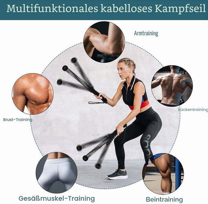 Seillose Kampfseile 2 Stück Kampfseil Ohne Seil Tragbar Kabellose Kampfseile Gewichtete Battle Rope